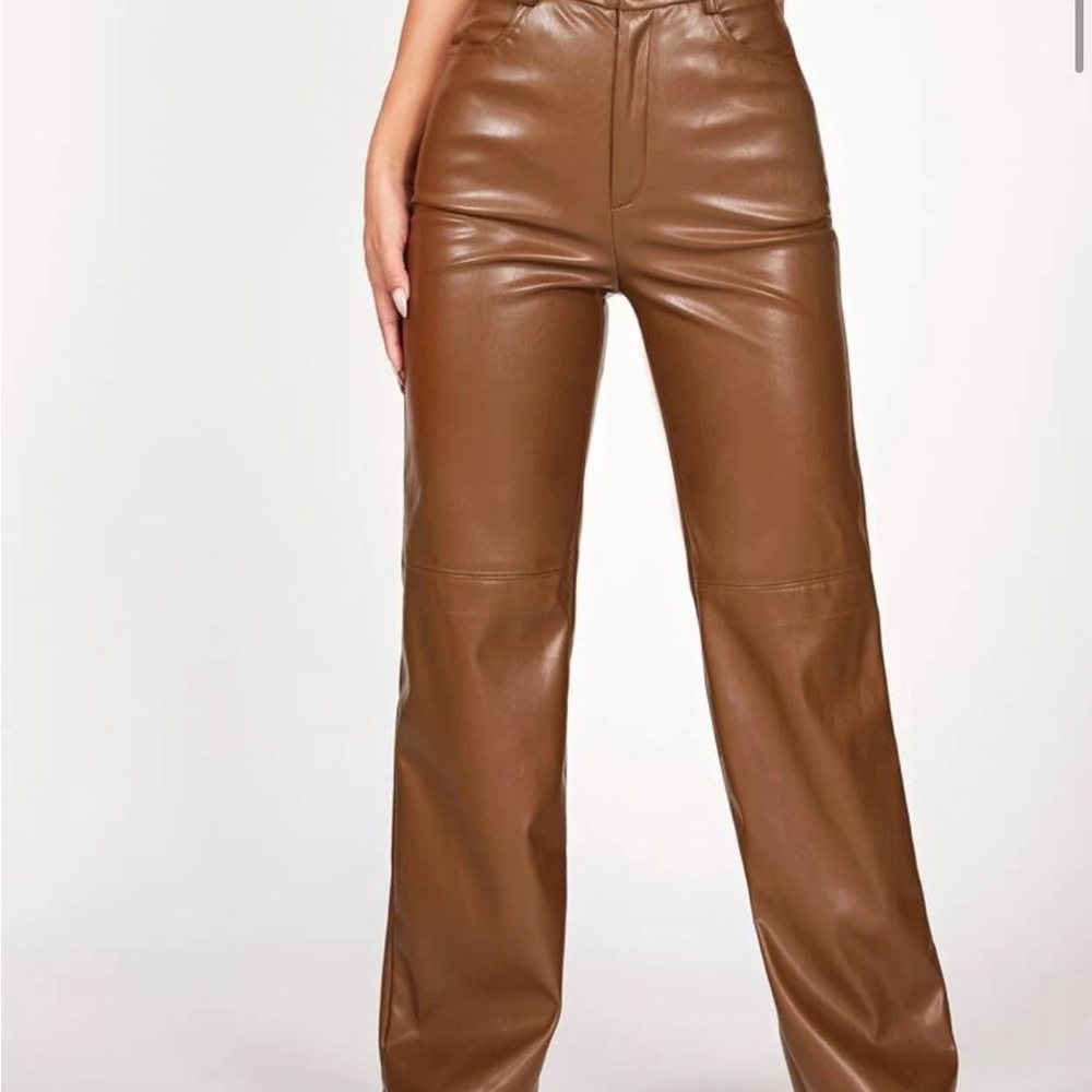 Brown Leather Women's Pants